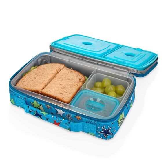 Nuby Stars Kids' Insulated Bento Lunch Box with Reusable Ice Pack - Picture 1 of 4